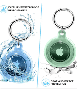 Alternative view of Apple AirTag 1/2 Vandt?t Transparent Silikone N?glering - 4 Stk.