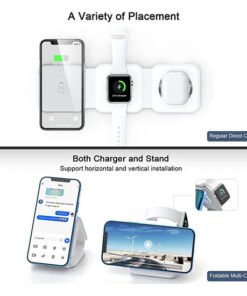 Alternative view of Power Air | 3-i-1 Foldbar Tr?dl?s Ladestation - Hvid