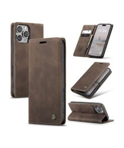 iPhone 12 Pro Max - CaseMe? Noble L?der Etui / Pung - M?rkebrun