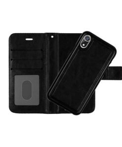 iPhone XR - Vintage 2-i-1 L?der Etui M. Aftageligt Cover - Sort/Gr?