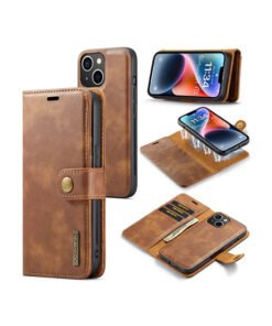 iPhone 13 - Vintage 2-i-1 l?der etui (aftageligt cover) ?C Brun ?C DG.MING?