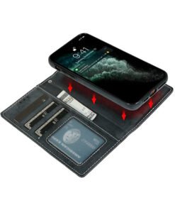 Alternative view of iPhone 13 Pro Max - Vintage 2-i-1 L?der Etui M. Aftageligt Cover - Sort/Gr?