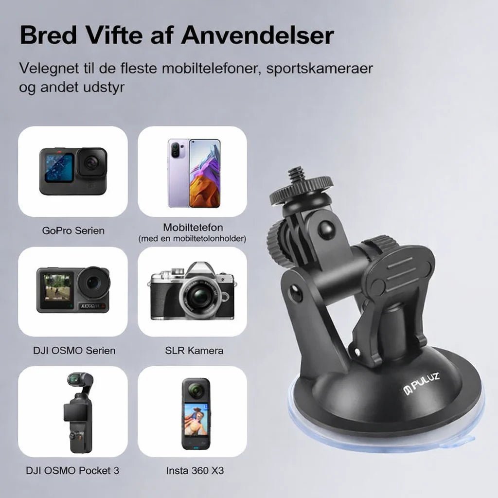 Bil-sugekop til GoPro/Insta360/DJI m.fl. actionkameraer ?C PULUZ? - Image 5