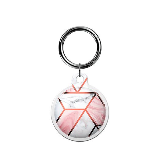 Apple AirTag 1/2 UNIQ? Marble Silikone Keychain / N?glering - Rose Pearl