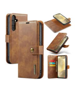 Samsung Galaxy S24 - Vintage 2-i-1 l?der etui (aftageligt cover) ?C Brun ?C DG.MING?