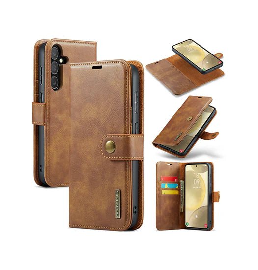 Samsung Galaxy S24 - Vintage 2-i-1 l?der etui (aftageligt cover) ?C Brun ?C DG.MING?