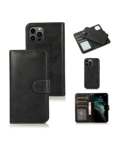 iPhone 13 Pro Max - Vintage 2-i-1 L?der Etui M. Aftageligt Cover - Sort/Gr?