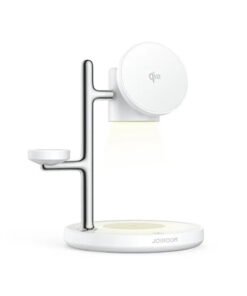 Magnetisk 4-i-1 Hurtigoplader med Natlampe | 15W Qi2 - Hvid