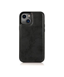 Alternative view of iPhone 14 - Vintage 2-i-1 L?der Etui M. Aftageligt Cover - Sort/Gr?