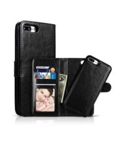 iPhone 7/8 Plus - Vintage 2-i-1 L?der Etui M. Aftageligt Cover - Sort/Gr?