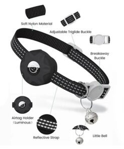 Alternative view of Apple AirTag 1/2 Nylon Halsb?nd V.2 til Hund og Kat - Sort