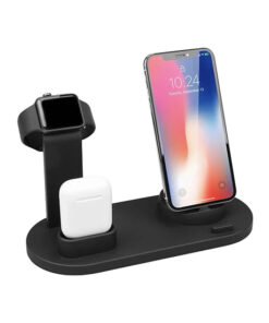 DeLX? | 3-i-1 Opladerstation til Mobil / Apple Watch / AirPods - Sort