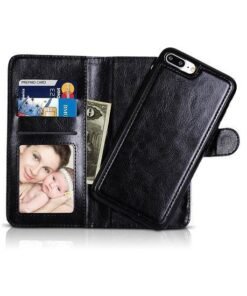 Alternative view of iPhone 7/8 Plus - Vintage 2-i-1 L?der Etui M. Aftageligt Cover - Sort/Gr?
