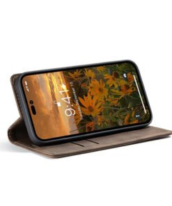 Alternative view of iPhone 12 Pro Max - CaseMe? Noble L?der Etui / Pung - M?rkebrun