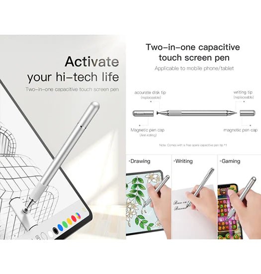 Baseus? Dynamic 2-i-1 Stylus Pen til iPad & Tablet - S?lv - Image 6