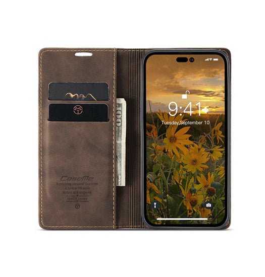 iPhone 16 Pro - CaseMe? Noble L?der Etui/Pung - M?rkebrun - Image 2