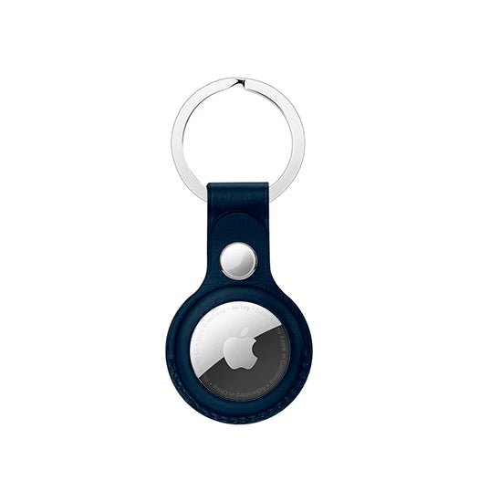 Apple AirTag 1/2 Retro Diary? Vegan L?der Keychain / N?glering - Navy