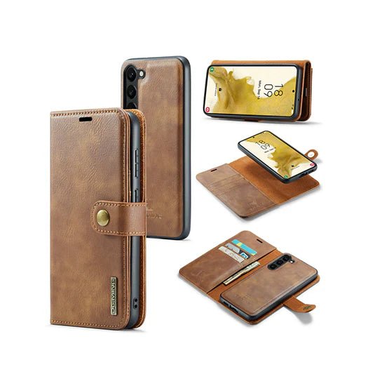 Samsung Galaxy S23+ - Vintage 2-i-1 l?der etui (aftageligt cover) ?C Brun ?C DG.MING?