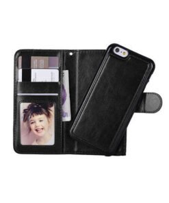 Alternative view of iPhone 6/6s Plus - Vintage 2-i-1 L?der Etui M. Aftageligt Cover - Sort/Gr?