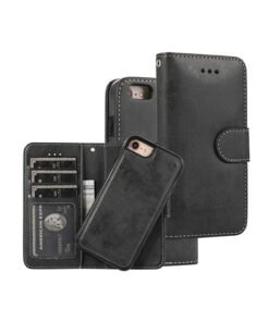 iPhone 7/8/SE(2020/2022) - Vintage 2-i-1 L?der Etui M. Aftageligt Cover - Sort/Gr?