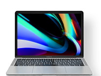 MacBook med åben skærm